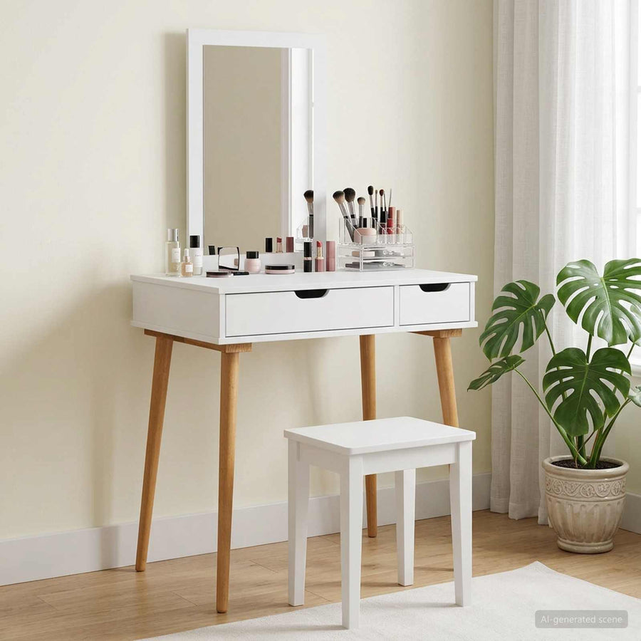 vidaXL Dressing Table Set FAUSKE 2 pcs White 76 x 50 x 143 cm 1