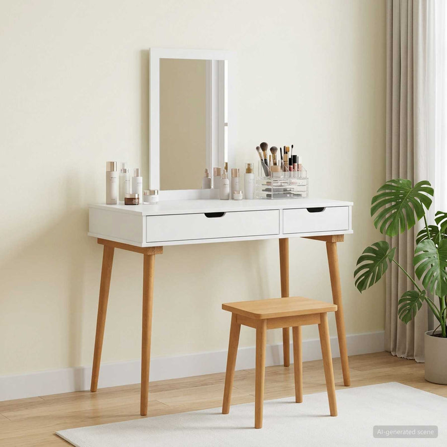 vidaXL Dressing Table Set FAUSKE 2 pcs White 100 x 50 x 143 cm 1
