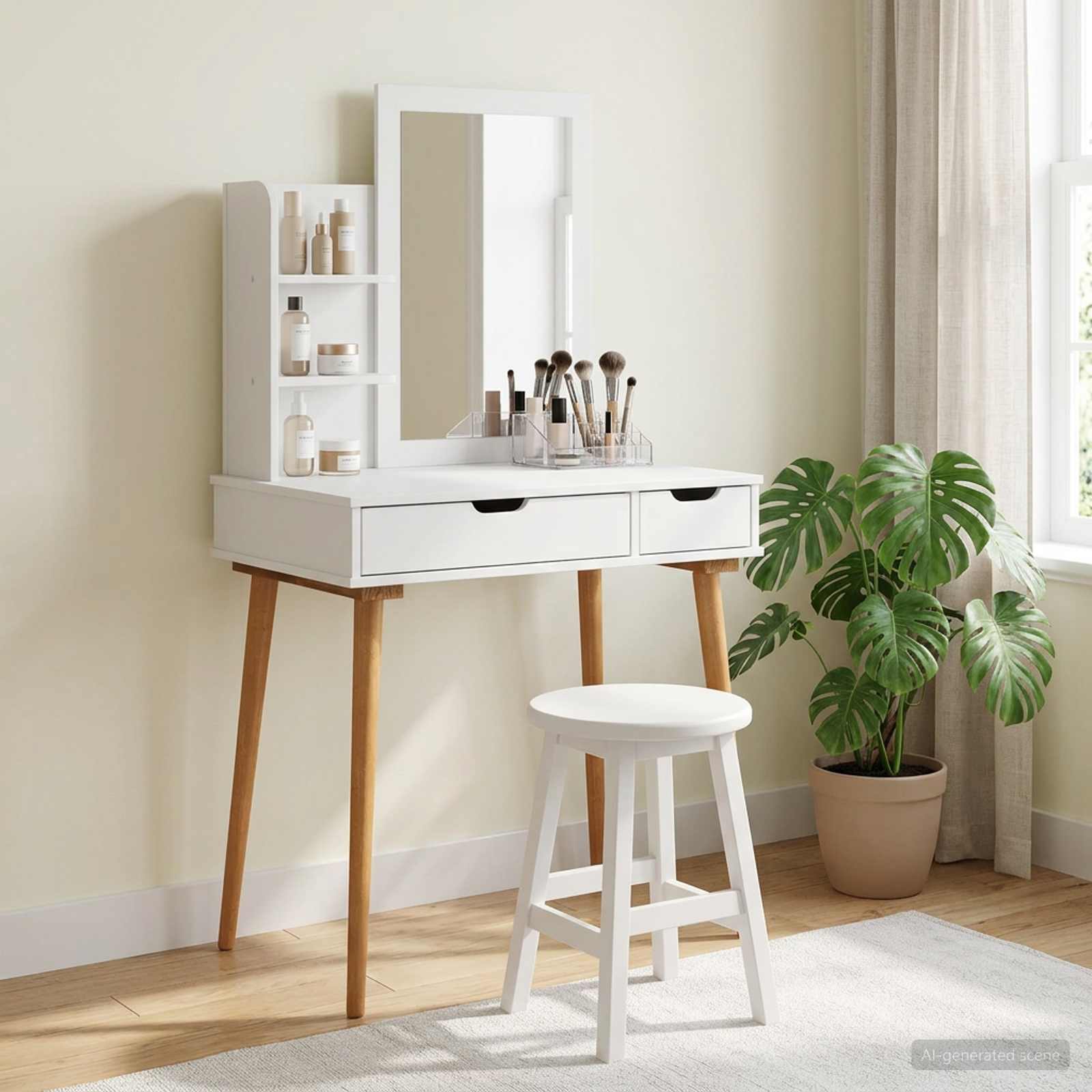 vidaXL Dressing Table Set FAUSKE 3 pcs White 76 x 50 x 143 cm 1