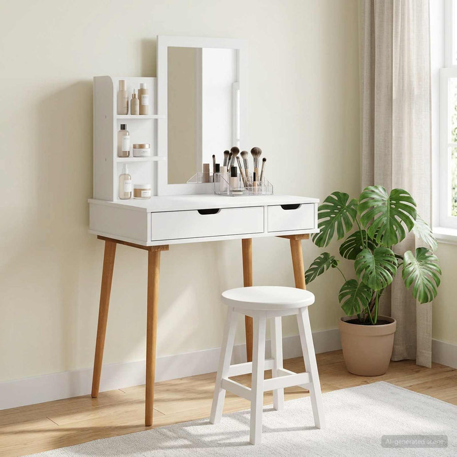 vidaXL Dressing Table Set FAUSKE 3 pcs White 76 x 50 x 143 cm 1