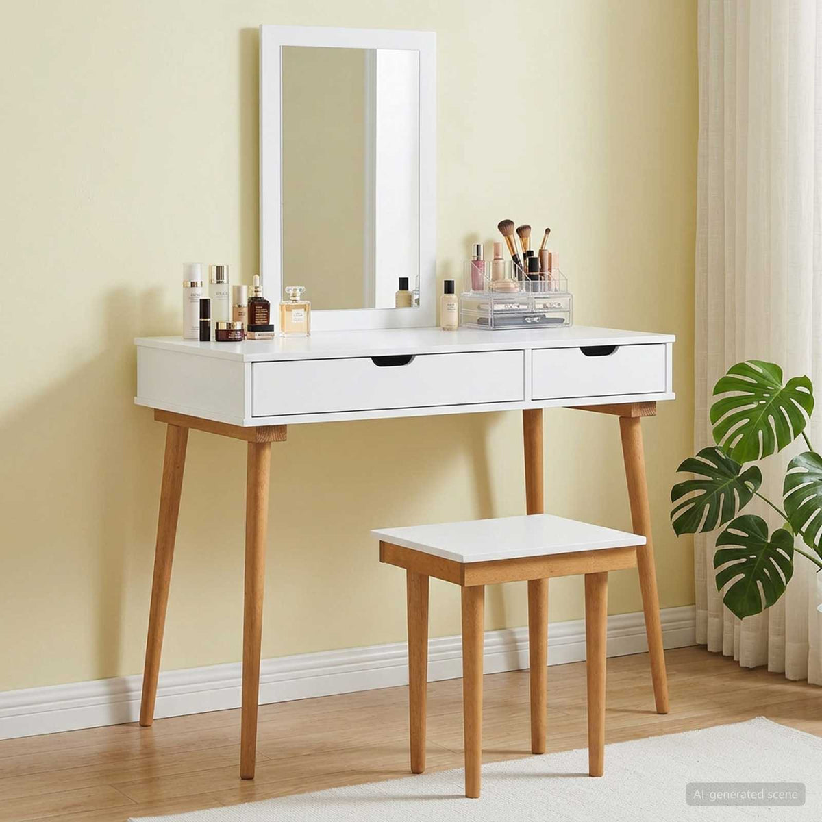 vidaXL Dressing Table Set FAUSKE 3 pcs White 100 x 50 x 143 cm 1