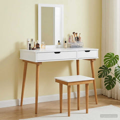 vidaXL Dressing Table Set FAUSKE 3 pcs White 100 x 50 x 143 cm 1