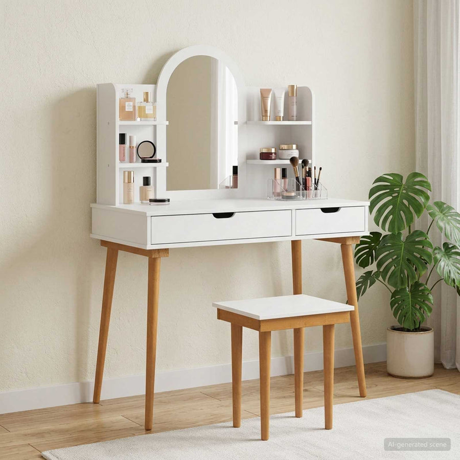 vidaXL Dressing Table Set FAUSKE 5 pcs White 100 x 50 x 143 cm 1