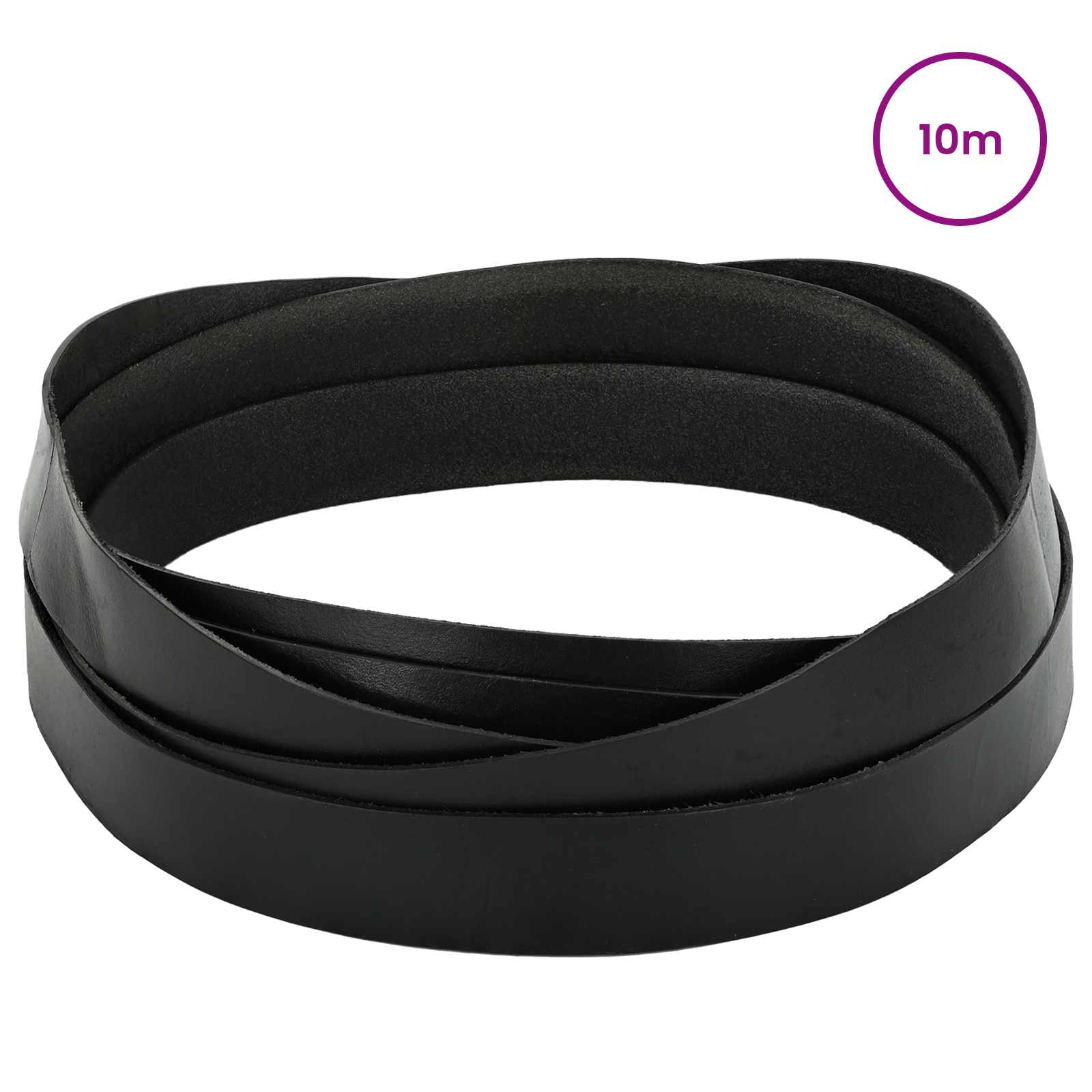 vidaXL Leather Strap 1 Black 1000 x 2.5 cm Leather 2