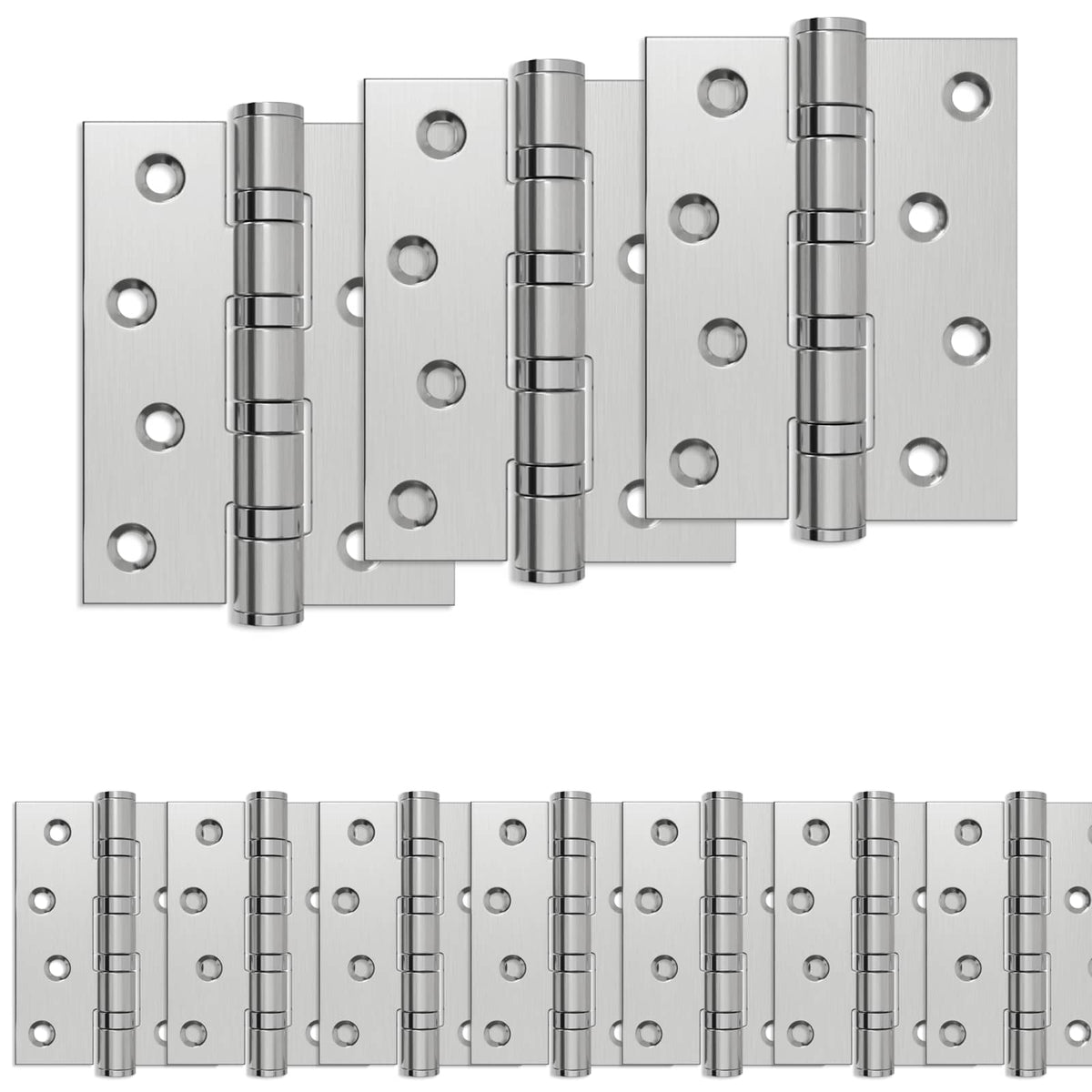 vidaXL Hinge 16 pcs 100 x 78 x 13 mm Silver Steel 2