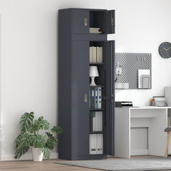 Storage Cabinet 2 pcs 60 x 40 x 220 cm Steel Lockable Anthracite 180 cm