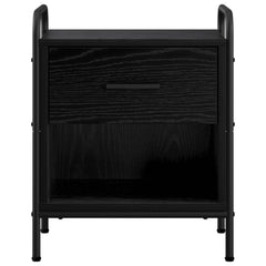 Bedside Cabinet Black Oak Engineered Wood, image 4