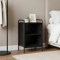 vidaXL Bedside Cabinet Black Oak 40 x 30 x 60 cm Engineered Wood 1