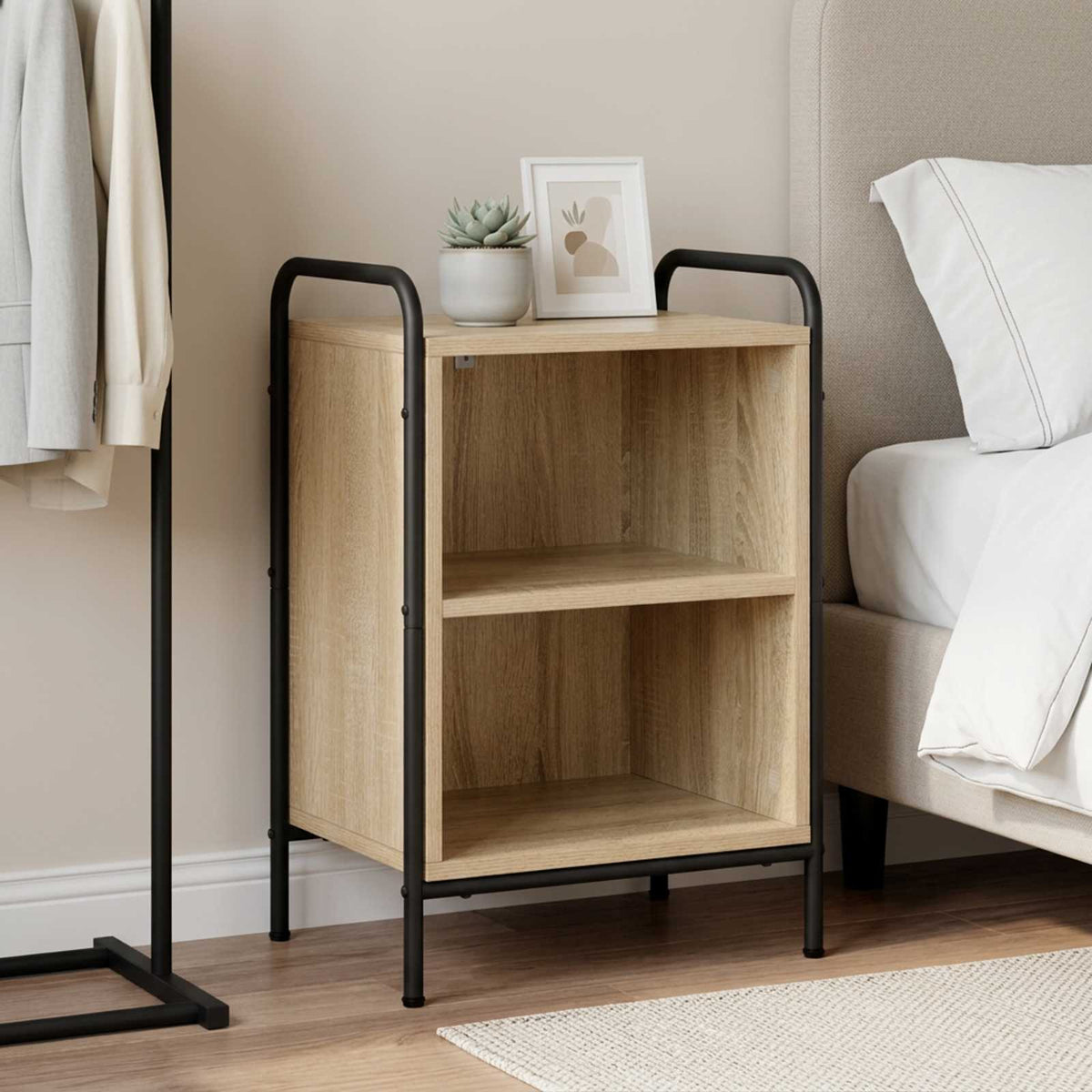 vidaXL Bedside Cabinet Sonoma Oak 40 x 30 x 60 cm Engineered Wood 1