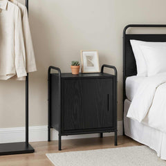 Bedside Cabinet Engineered Wood in Black Oak