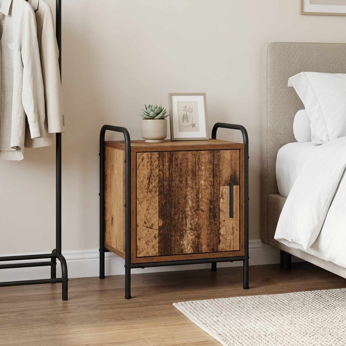 vidaXL Bedside Cabinet Old Wood 40 x 30 x 50 cm Engineered Wood 1