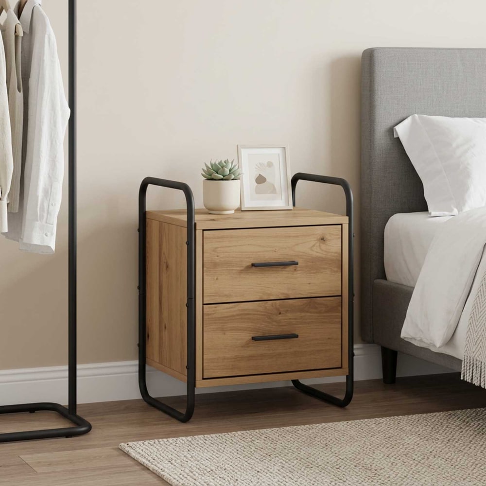 Hanging Bedside Cabinet 40 x 30 x 50 cm Artisan oak 1