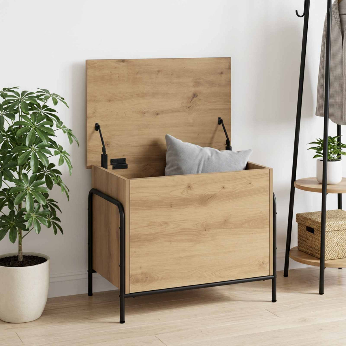 Storage Box Engineered Wood 60 x 40 x 49.5 cm Artisan oak