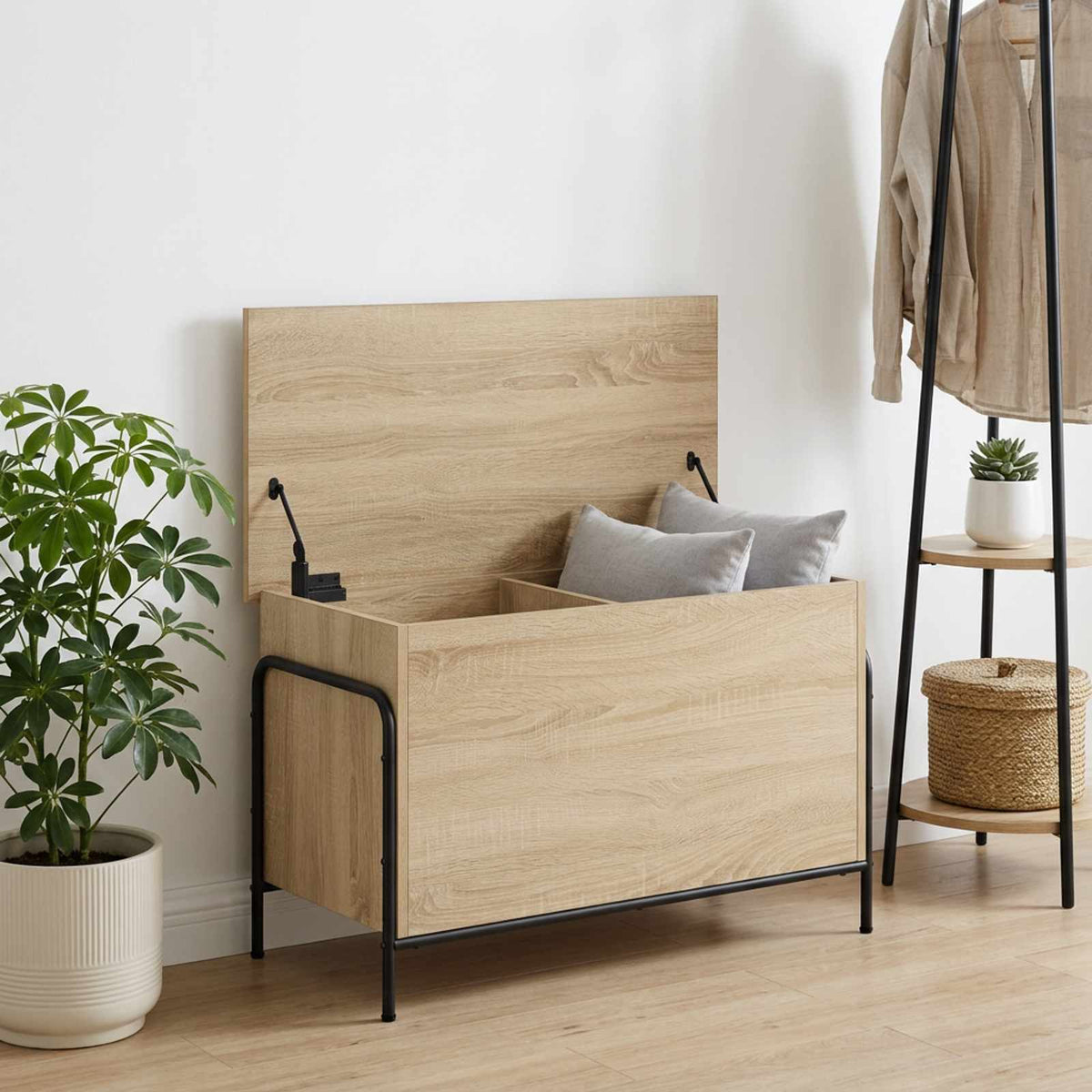 Storage Box Engineered Wood 80 x 40 x 49.5 cm Sonoma oak