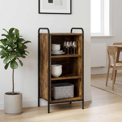 Sideboard 40 x 33 x 80.5 cm Engineered Wood with 2 Shelves Smoked oak