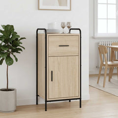 Sideboard 40 x 33 x 80.5 cm Engineered Wood with 1 Drawer & 1 Door Sonoma oak