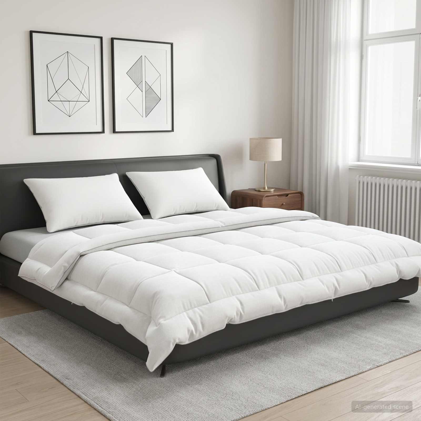 vidaXL Duvet 240x260 cm 4 Seasons 300 GSM Australian Wool White 1