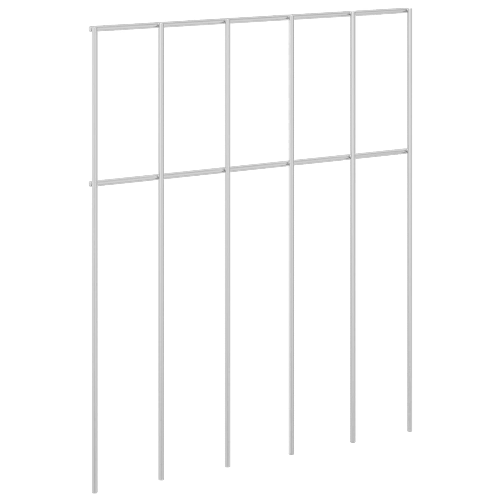 vidaXL Garden Fence Panel 48 pcs 25 x 30 cm Galvanised Steel Silver 2