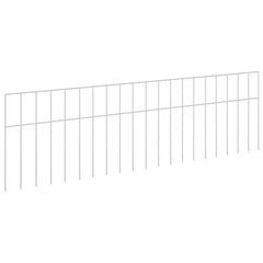 vidaXL Garden Fence Panel 12 pcs 100 x 30 cm Galvanised Steel Silver 2