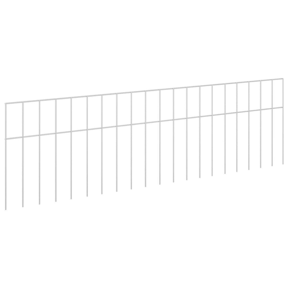 Garden Fence Panel 25 x 30 cm Galvanised Steel Silver 100 cm 5 x 10 cm 12