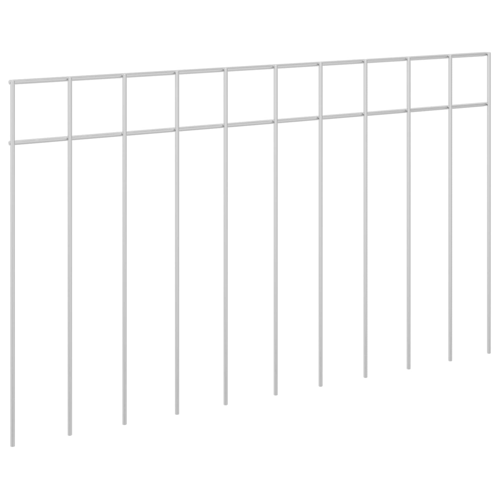 vidaXL Garden Fence Panel 24 pcs 50 x 30 cm Galvanised Steel Silver 2