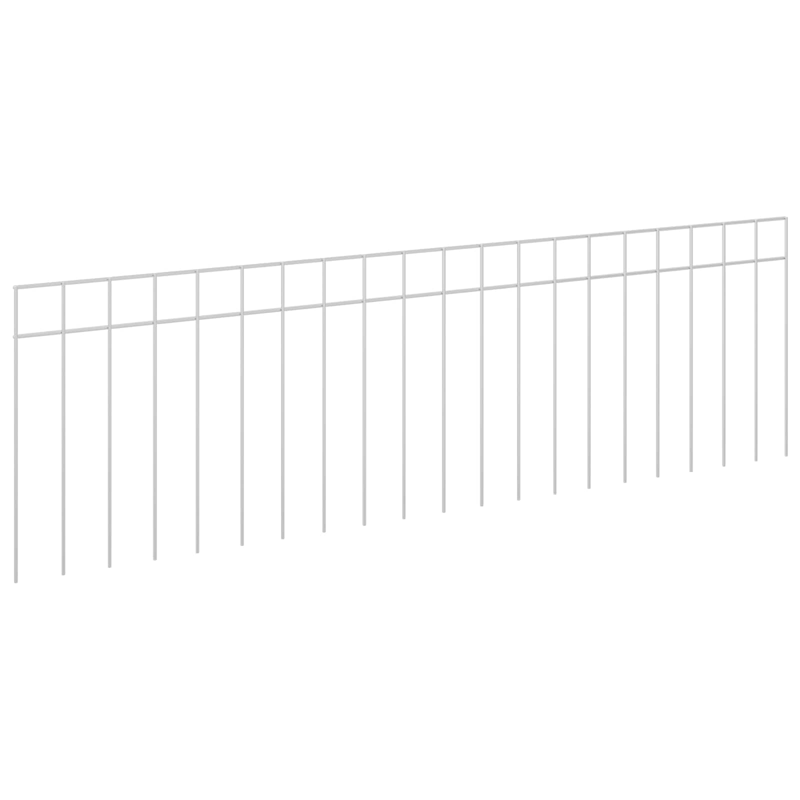 vidaXL Garden Fence Panel 12 pcs 100 x 30 cm Galvanised Steel Silver 2