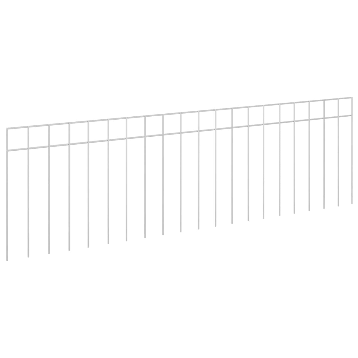 Garden Fence Panel 25 x 30 cm Galvanised Steel Silver 100 cm 5 x 5 cm 12