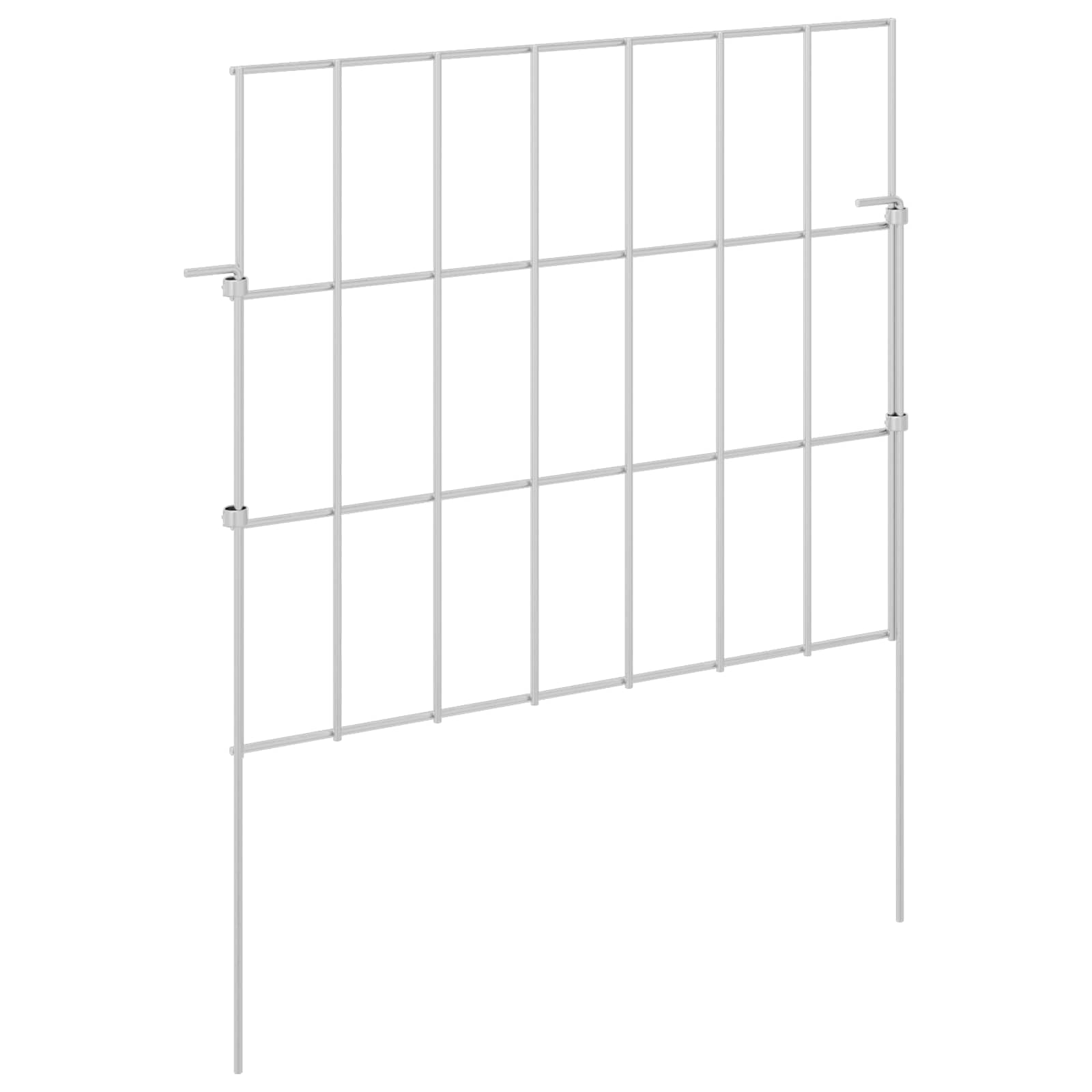 vidaXL Garden Fence with Stakes 24 pcs 35 x 30 cm Galvanised Steel 2