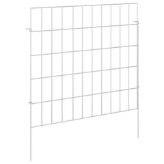 vidaXL Garden Fence with Stakes 12 pcs 55 x 50 cm Galvanised Steel 2