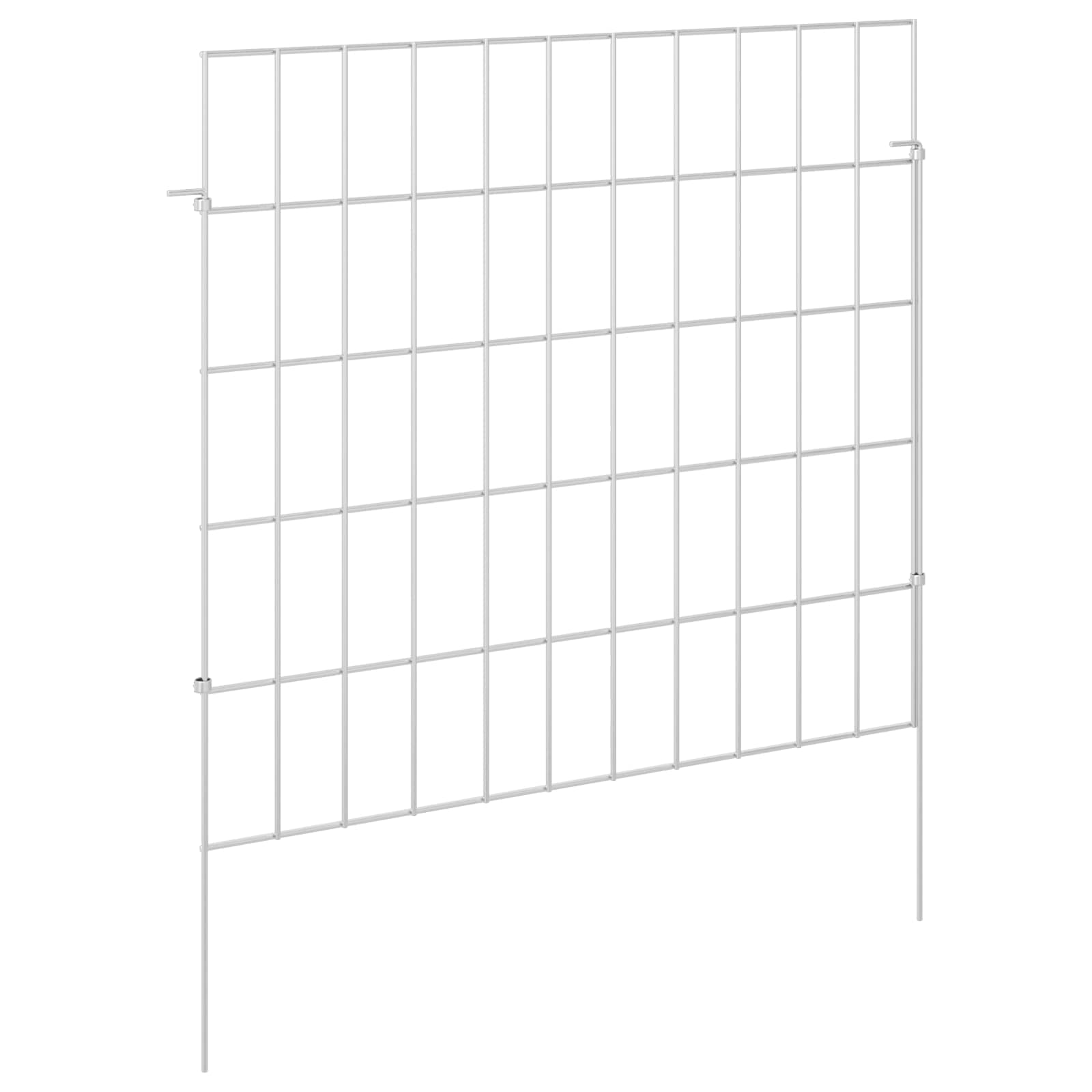 vidaXL Garden Fence with Stakes 24 pcs 55 x 50 cm Galvanised Steel 2