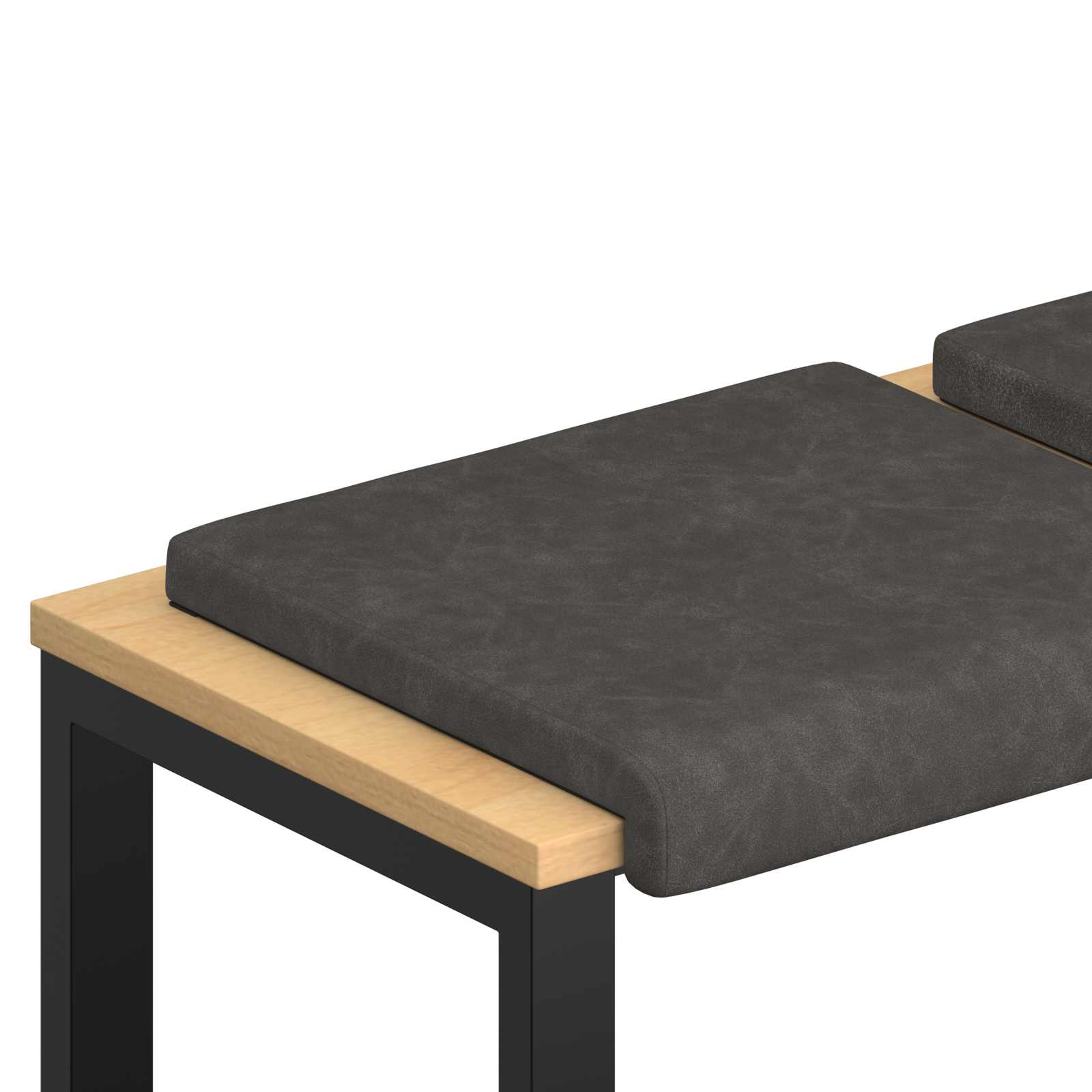 vidaXL Bench Cushion 4 pcs Faux Leather Black Depth 35 cm 2