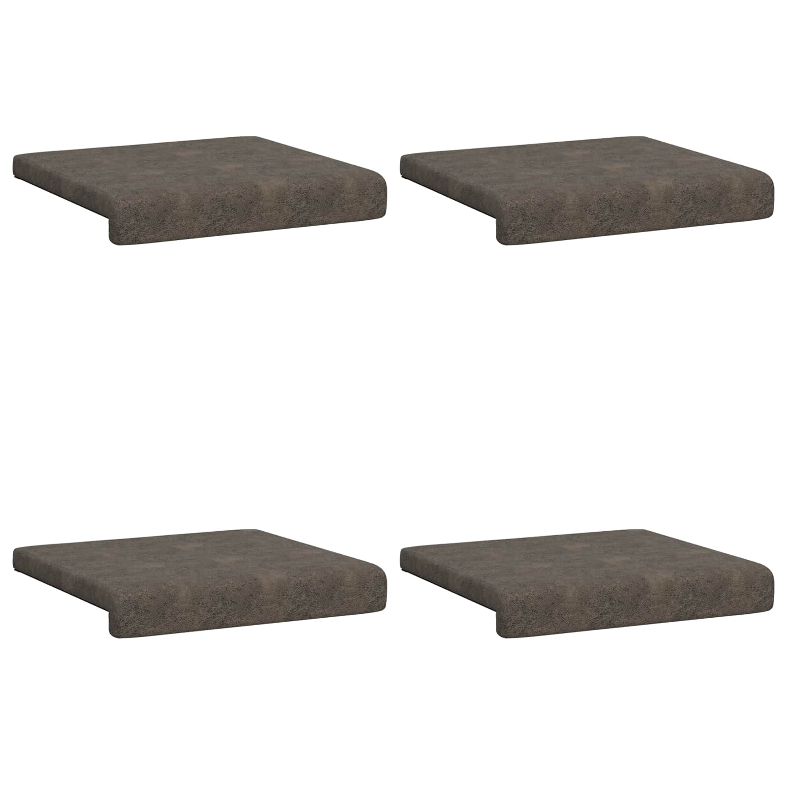 vidaXL Bench Cushion 4 pcs Faux Suede Fabric Dark Grey Depth 35 cm 6