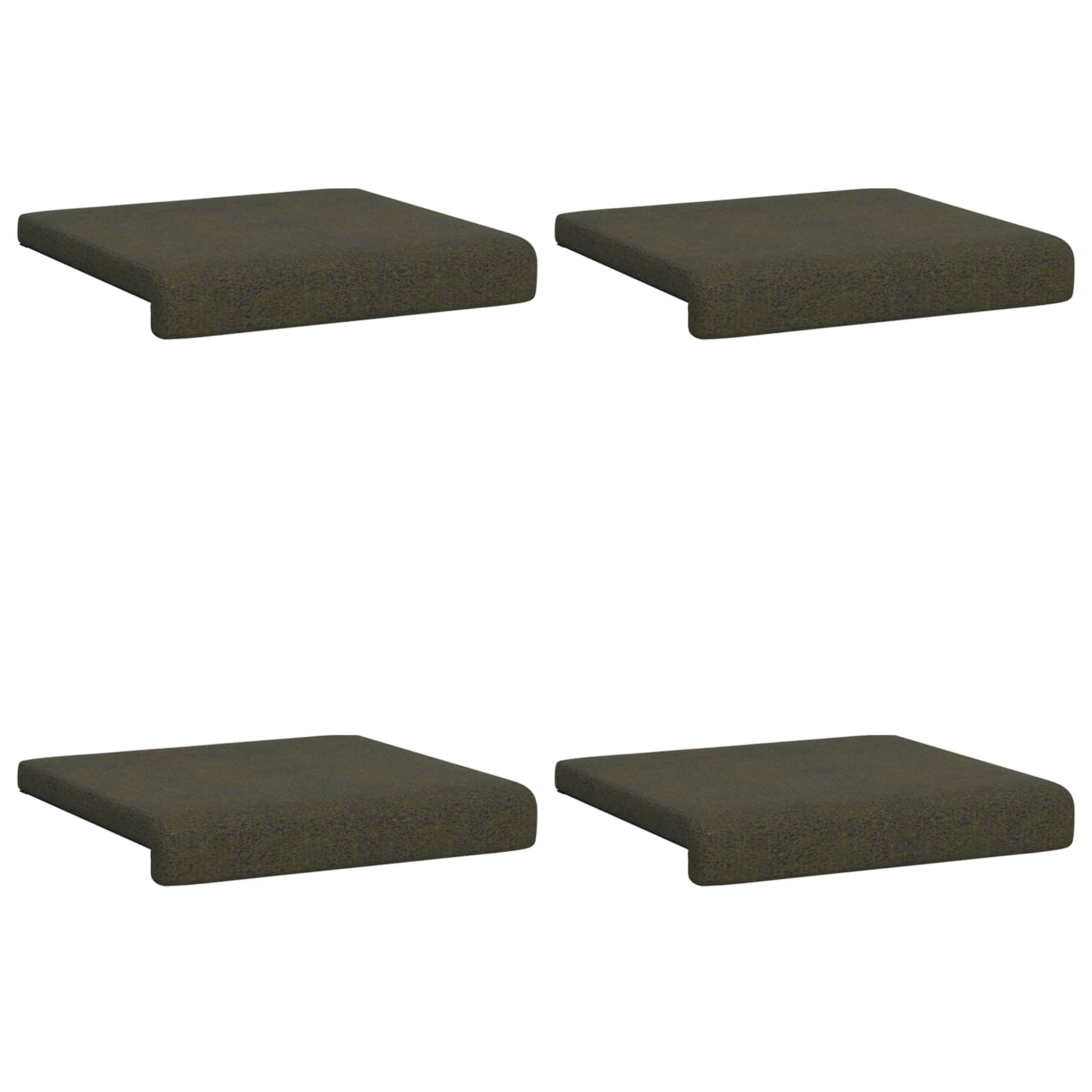 vidaXL Bench Cushion 4 pcs Faux Suede Fabric Army Green Depth 35 cm 6
