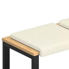vidaXL Bench Cushion 4 pcs Corduroy Cream Depth 35 cm 2