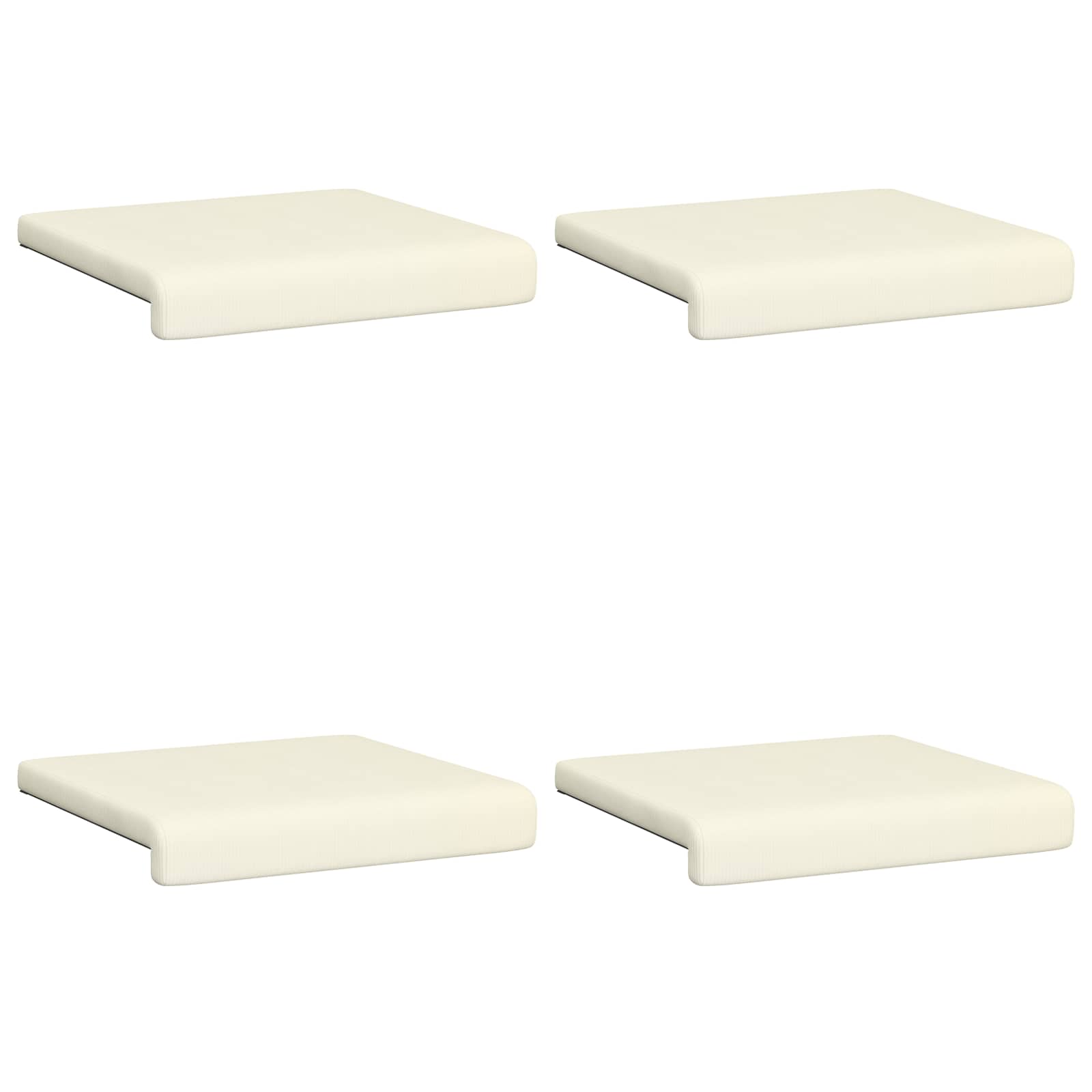 vidaXL Bench Cushion 4 pcs Corduroy Cream Depth 35 cm 6
