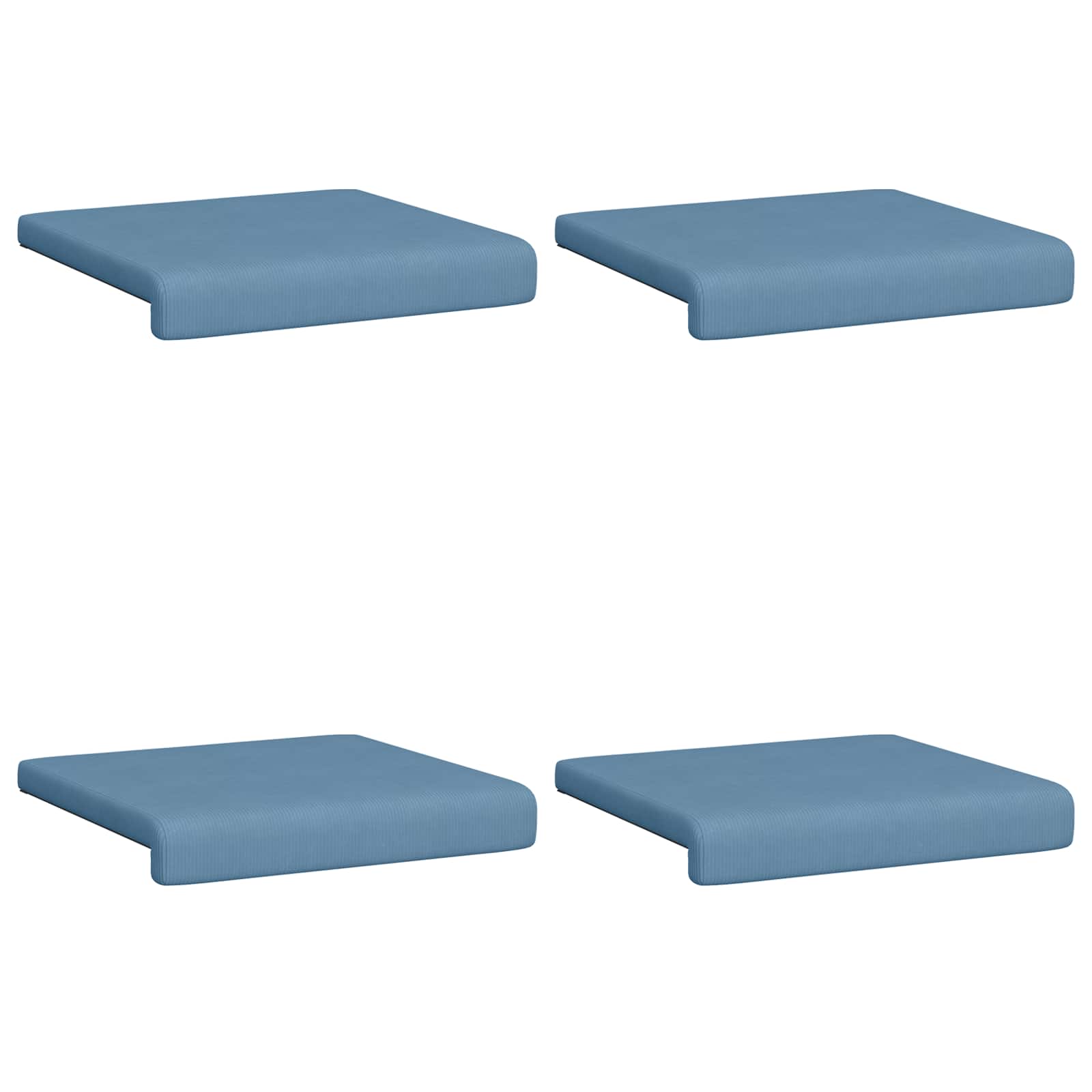 vidaXL Bench Cushion 4 pcs Corduroy Blue Depth 35 cm 6