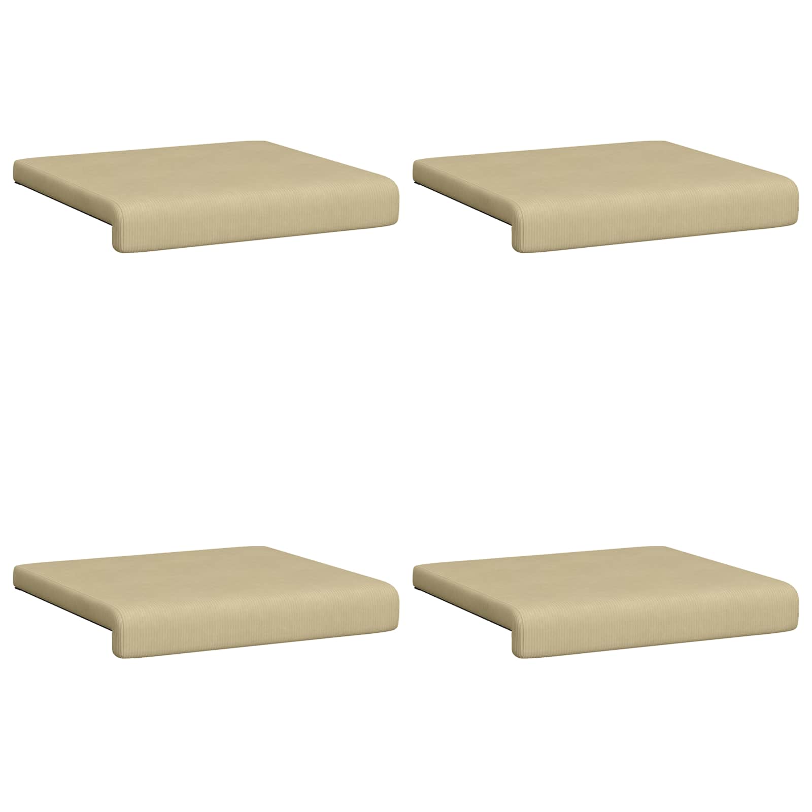 vidaXL Bench Cushion 4 pcs Corduroy Grey Green Depth 35 cm 6