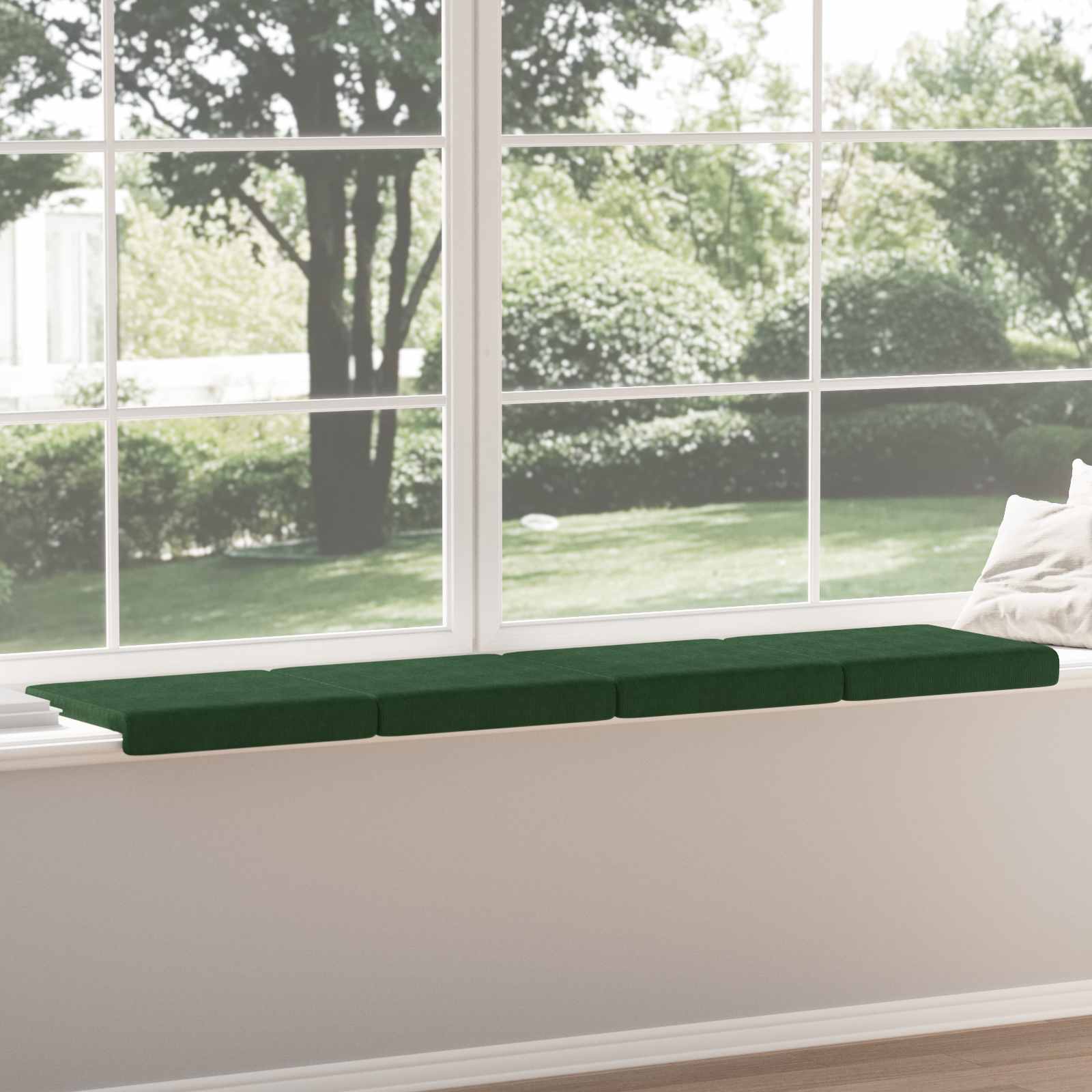 vidaXL Bench Cushion 4 pcs Corduroy Dark Green Depth 35 cm 4