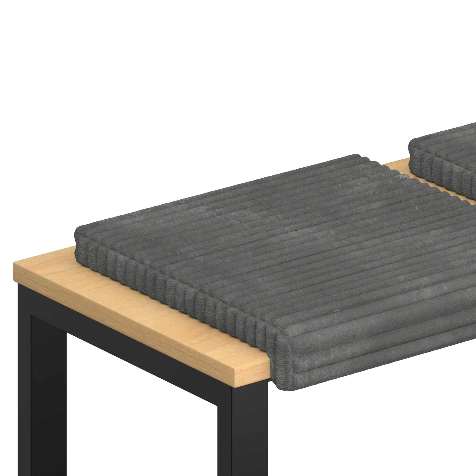 vidaXL Bench Cushion 4 pcs Plush Corduroy Light Grey Depth 35 cm 2