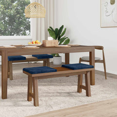 vidaXL Bench Cushion 4 pcs Plush Corduroy Navy Blue Depth 35 cm 3