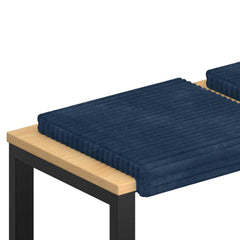 vidaXL Bench Cushion 4 pcs Plush Corduroy Navy Blue Depth 35 cm 2