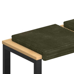 vidaXL Bench Cushion 4 pcs Plush Corduroy Green Depth 35 cm 2