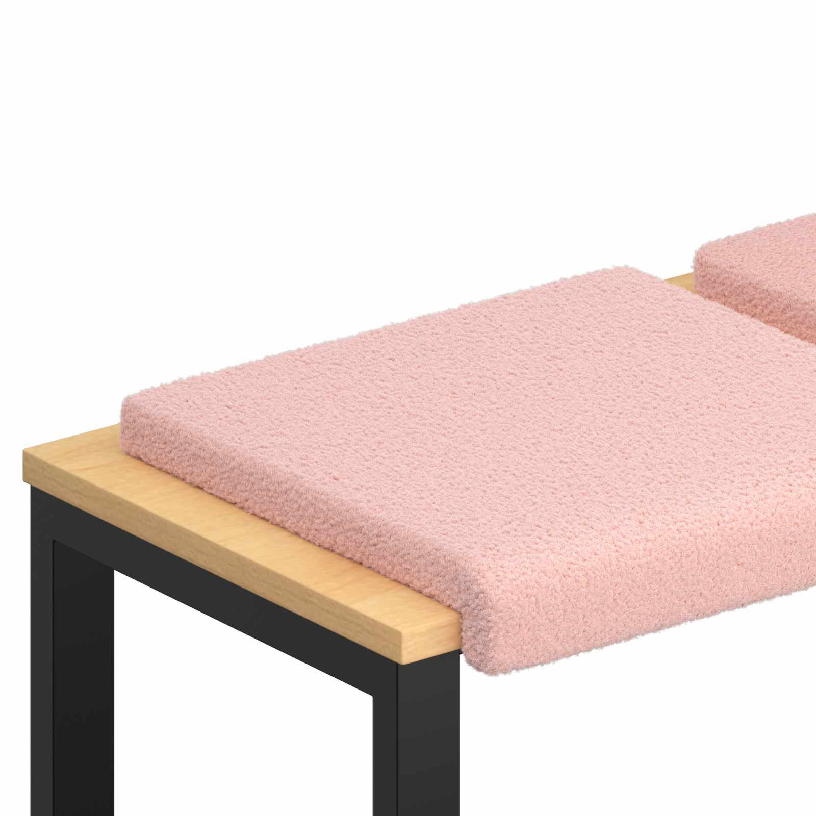 vidaXL Bench Cushion 4 pcs Sherpa Fabric Pink Depth 35 cm 2