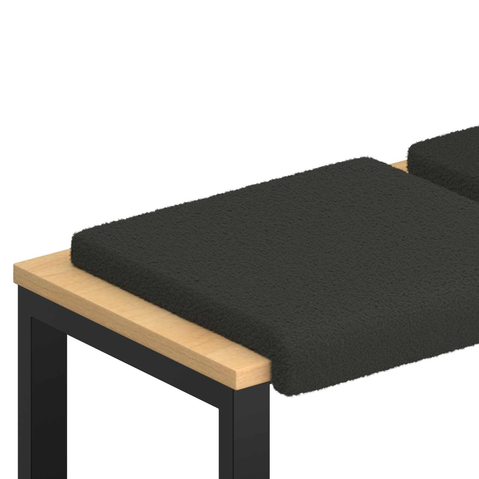 vidaXL Bench Cushion 4 pcs Sherpa Fabric Dark Grey Depth 35 cm 2