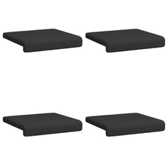 vidaXL Bench Cushion 4 pcs Sherpa Fabric Black Depth 35 cm 6