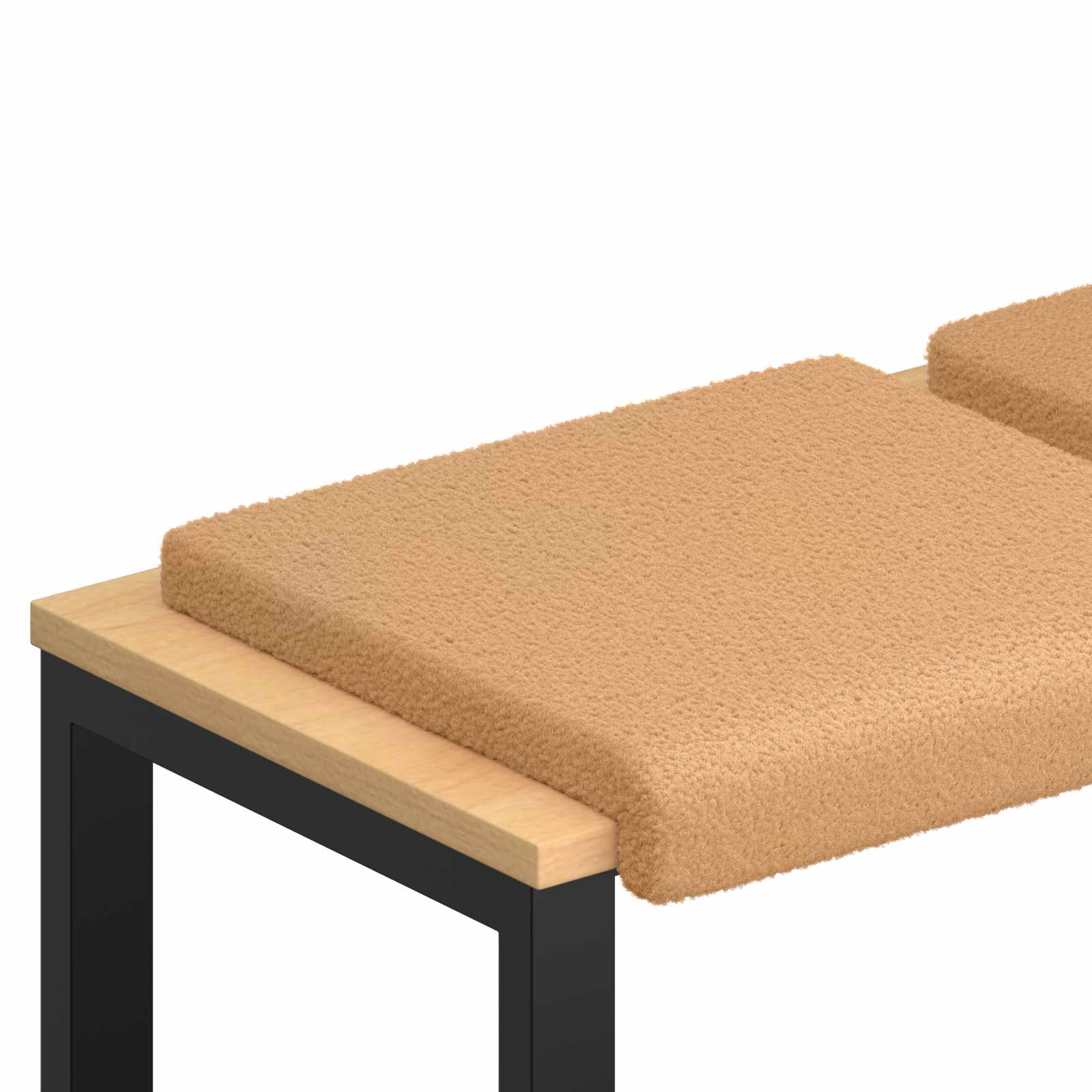 vidaXL Bench Cushion 4 pcs Sherpa Fabric Beige Depth 35 cm 2