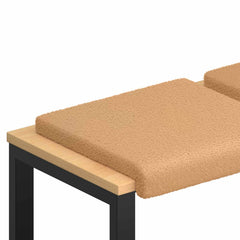 vidaXL Bench Cushion 4 pcs Sherpa Fabric Beige Depth 35 cm 2