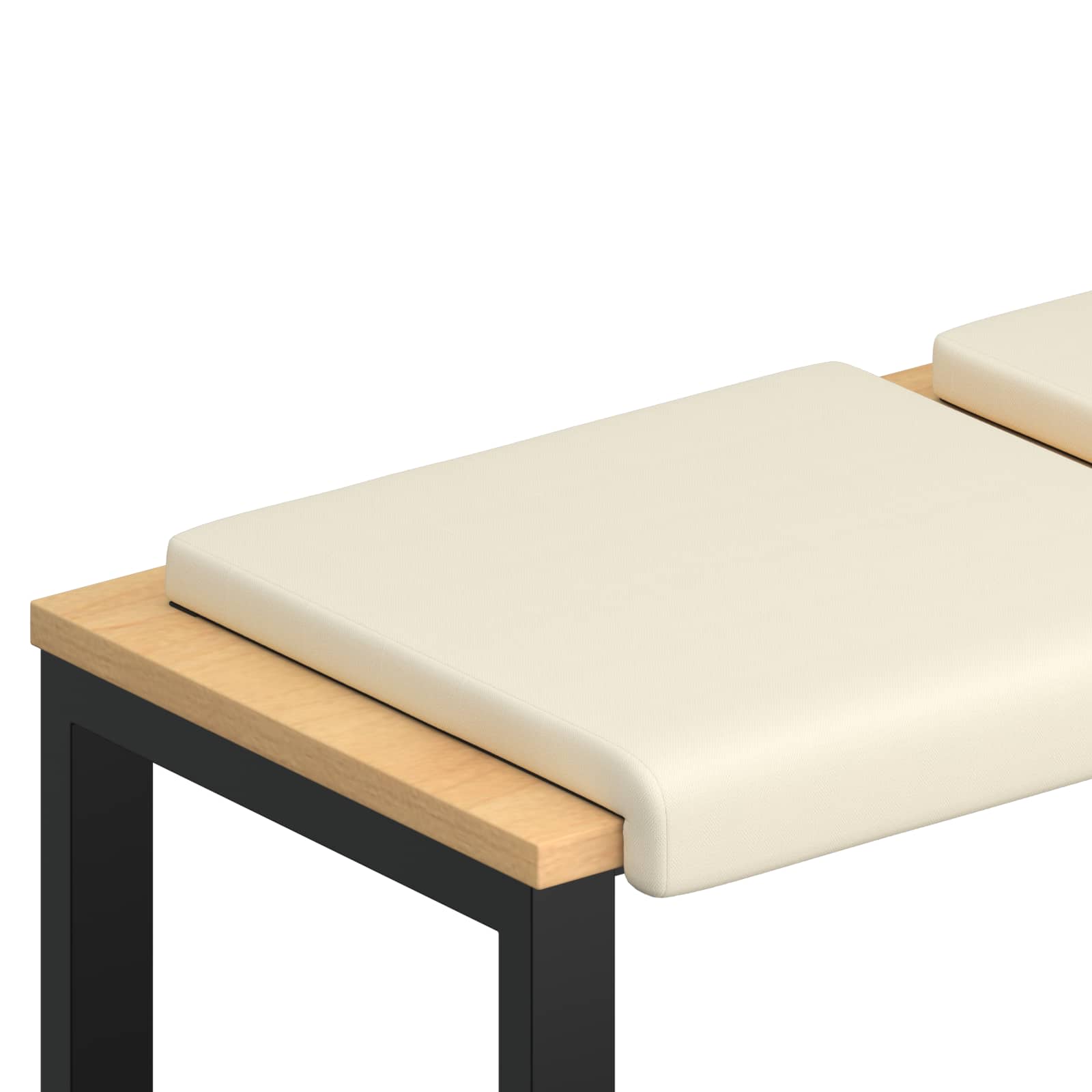 vidaXL Bench Cushion 4 pcs Textured Velvet Cream Depth 35 cm 2