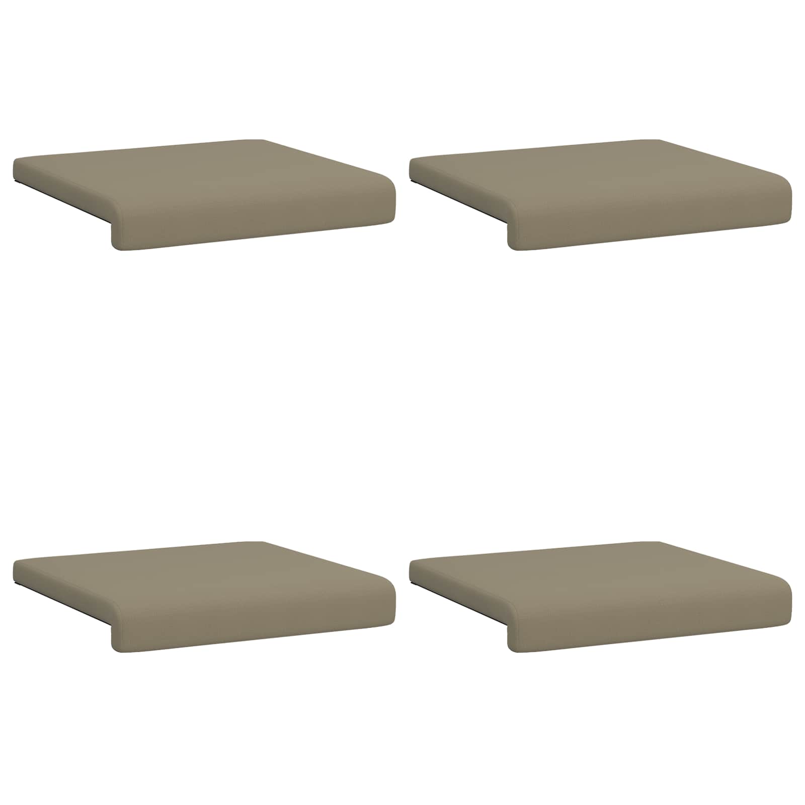 vidaXL Bench Cushion 4 pcs Textured Velvet Khaki Depth 35 cm 6