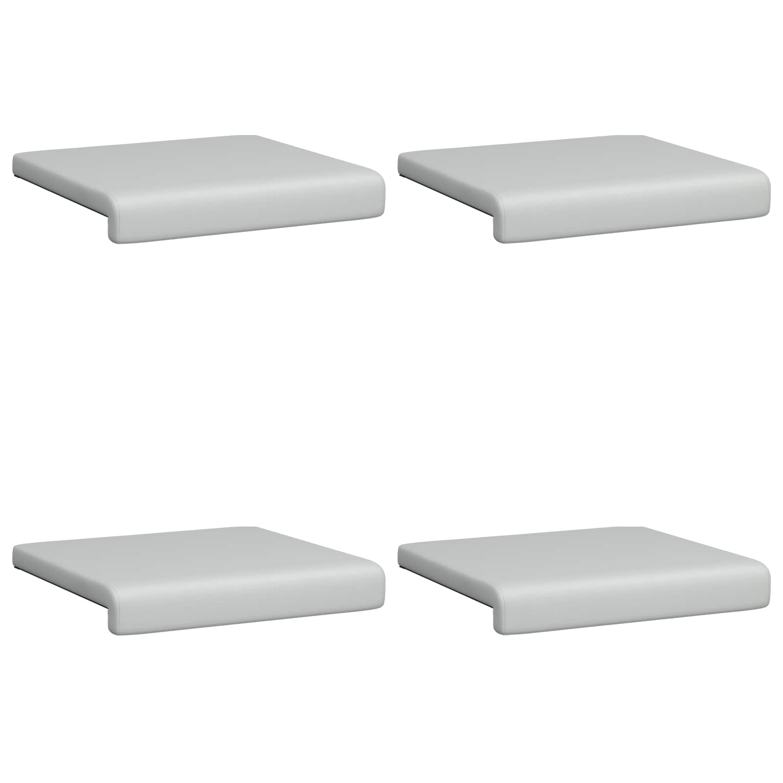 vidaXL Bench Cushion 4 pcs Textured Velvet Light Grey Depth 35 cm 6